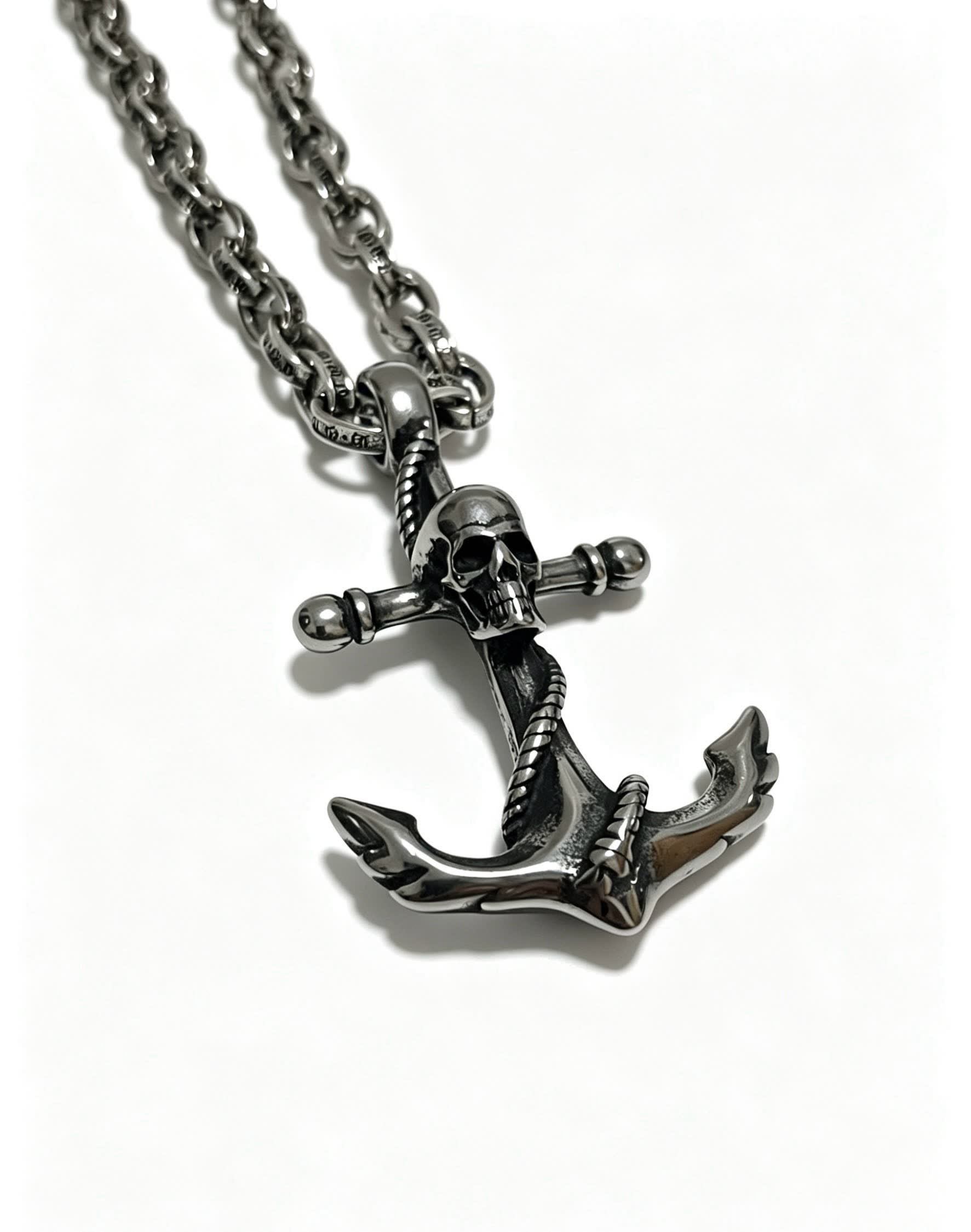 Chrome Hearts Come Bede Anchor Pendant Necklace